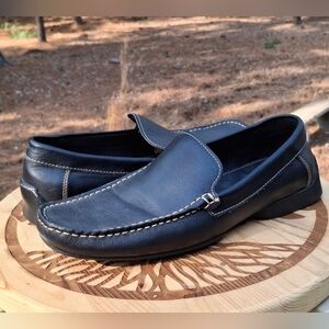 Aston Grey Collection Men's Marahall Black Leather Slip-On Driving Loafers 9